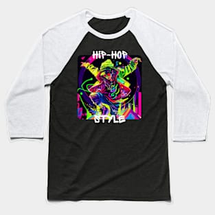 Woman Dancing In Graffiti Look Hip-hop Style Baseball T-Shirt